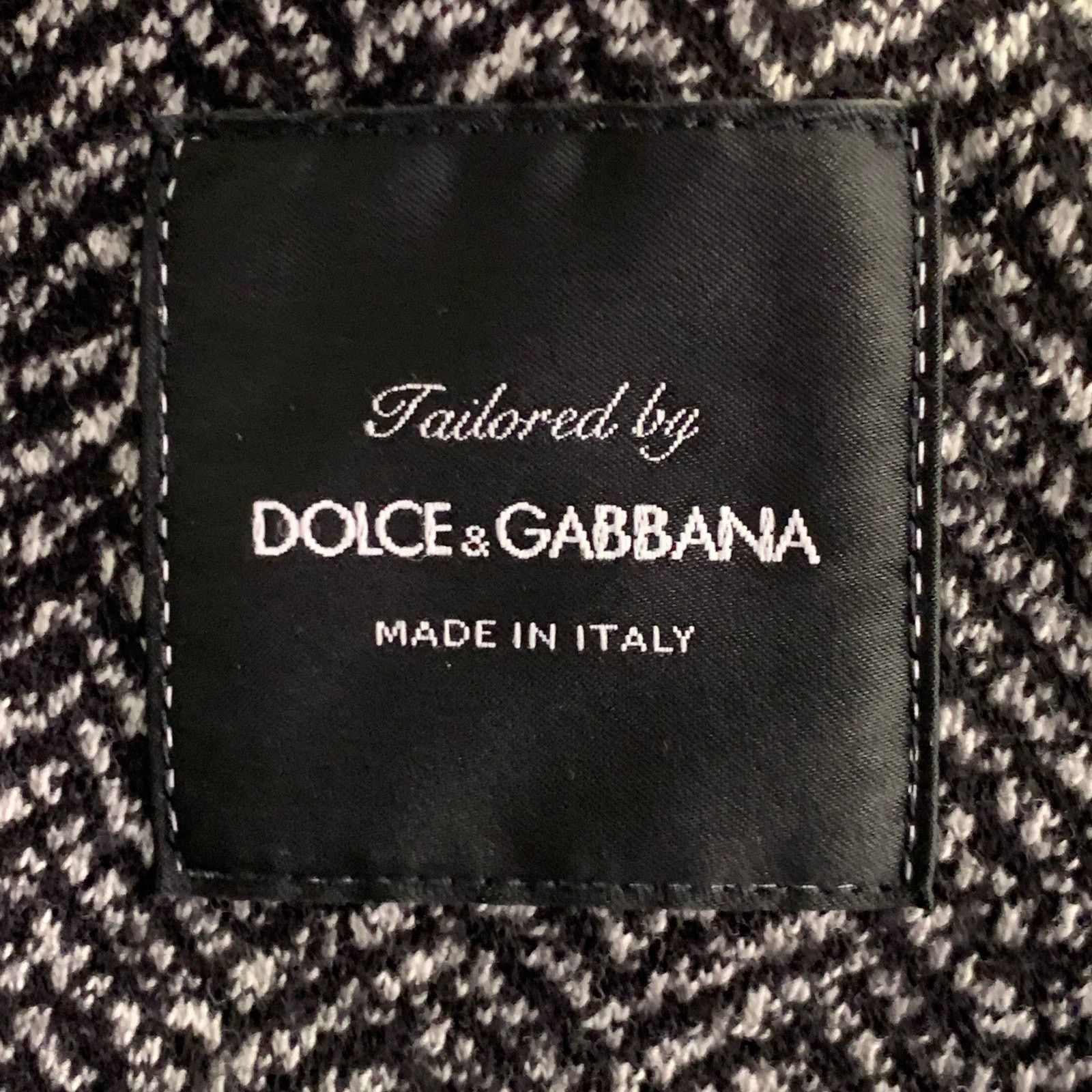 Dolce & Gabbana Size 40 Black White Herringbone Wool Cotton Sport Coat Size 40R - 8 Thumbnail