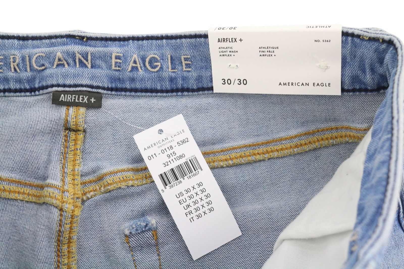 American Eagle Outfitters AIRFLEX+ W30/L30 Light Wash Jeans 88990 Size US 30 / EU 46 - 6 Thumbnail