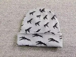 Other AK47 Allover Graphics Beanie Hat Grey Color Size ONE SIZE - 2 Thumbnail
