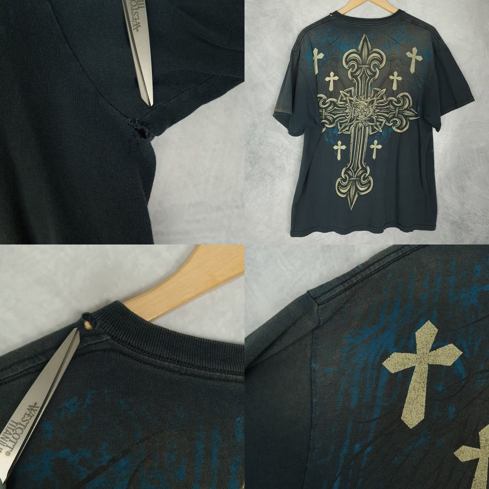 Vintage VINTAGE MMA Elite Shirt Grunge Goth Celtic Cross Gray XL Mens T-Shirt Size US XL / EU 56 / 4 - 9 Thumbnail