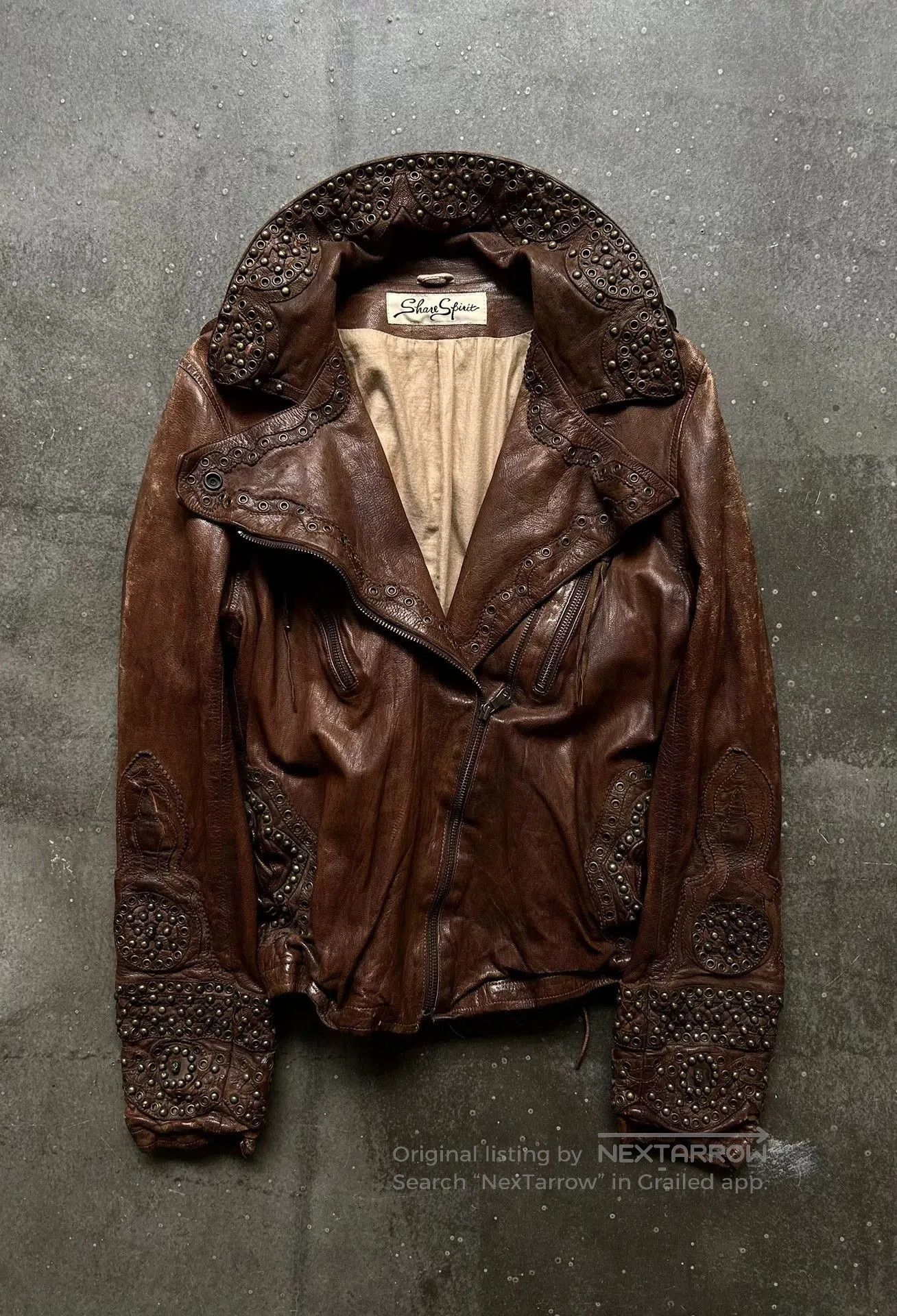 Share Spirit Homme Share spirit gas mask leather jacket | Grailed