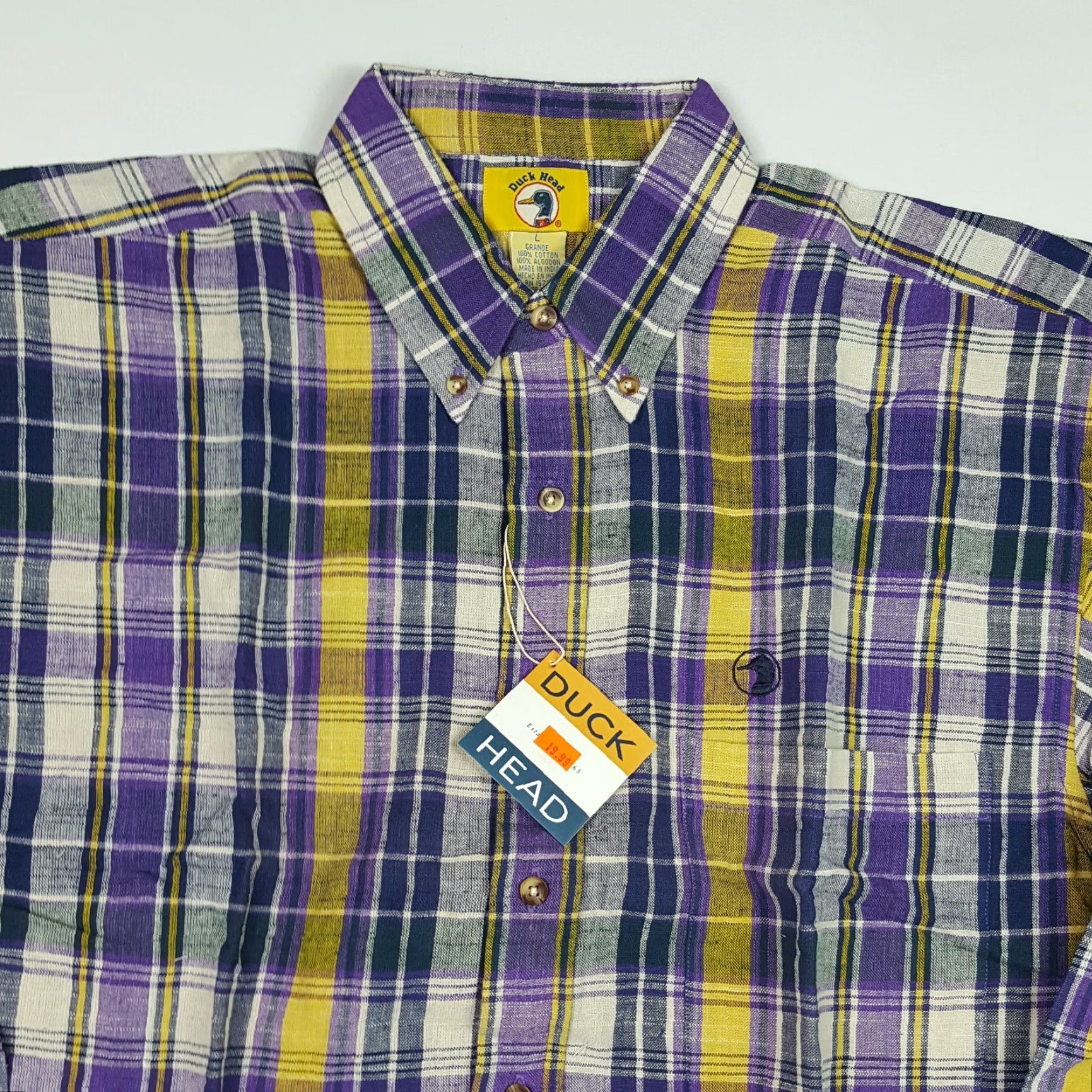 Vintage VINTAGE Duck Head Plaid Purple Button Up Men's Large Long Sleeve Work Shirt Size US L / EU 52-54 / 3 - 2 Thumbnail