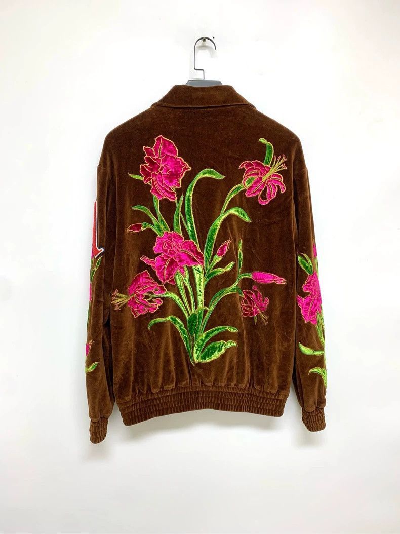 Gucci Gucci Velvet Jacket with Floral Embroidery-2506 Size S / US 4 / IT 40 - 2 Thumbnail