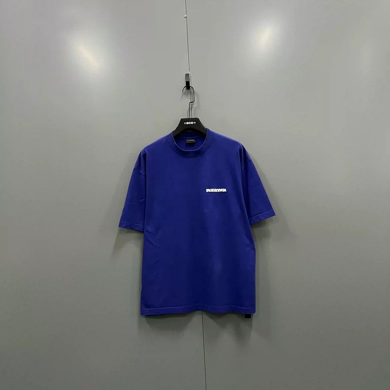 Balenciaga Balenciaga Blue Logo Embroidery Short Sleeve Size US S / EU 44-46 / 1 - 1 Thumbnail