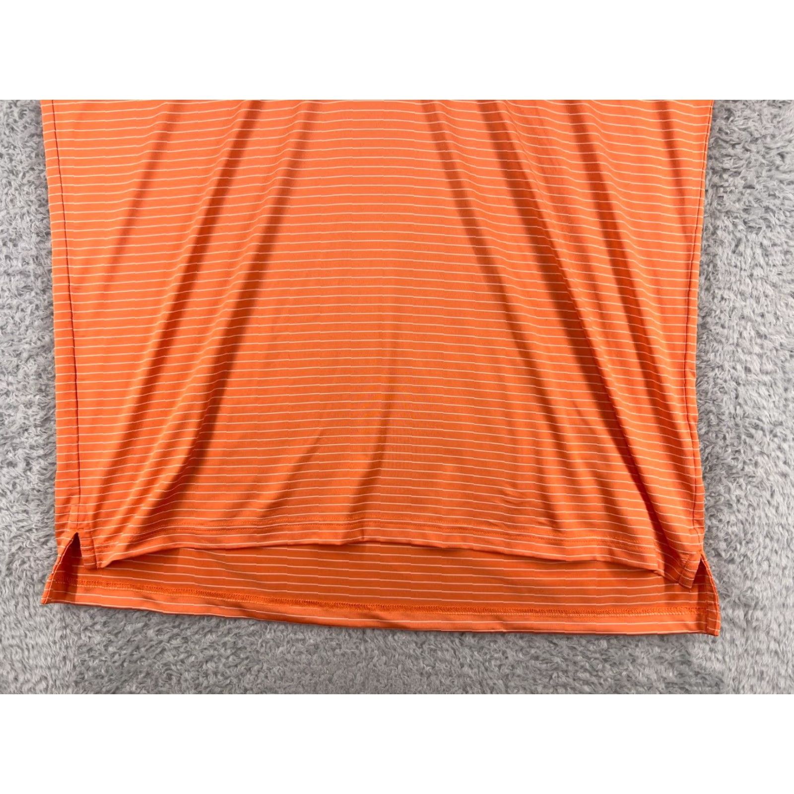 Vintage F&G Tech Polo Shirt Mens XL Orange Striped Golf Stretch Polyester 100% Polyester Shirt Polo Fashion Sports Classic Men’s Adults Regular Men Size US XL / EU 56 / 4 - 6 Thumbnail