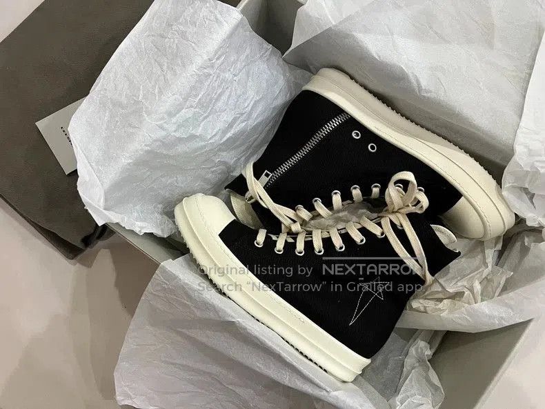 Rick Owens Rick Owens Canvas High Top Sneakers- Size US 10 / EU 43 - 1 Thumbnail