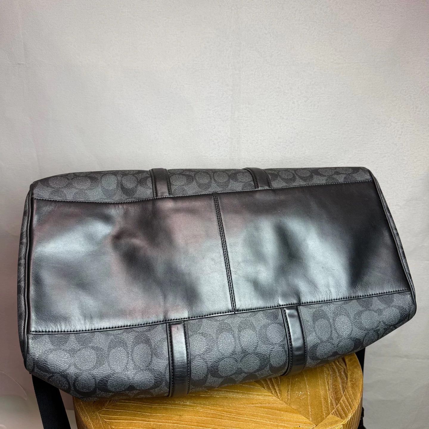 Coach COACH Venturer 43 Heritage Leather Travel Bag Black Large 98 New Size ONE SIZE - 3 Thumbnail