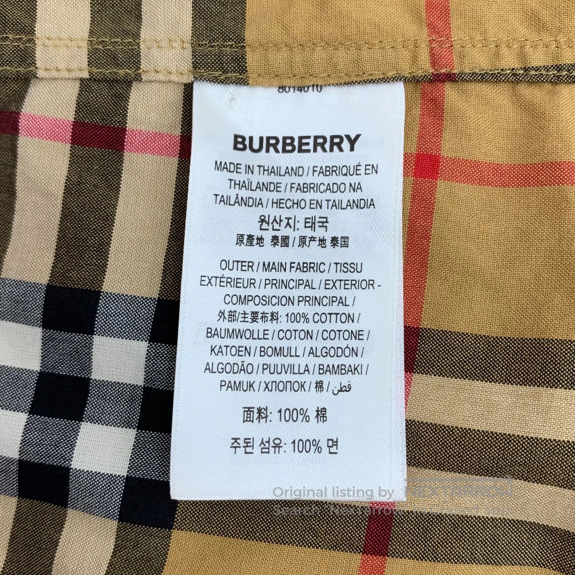 Burberry Burberry Brown Classic Plaid Design Cotton Collar Long Sle Size M / US 6-8 / IT 42-44 - 6 Thumbnail