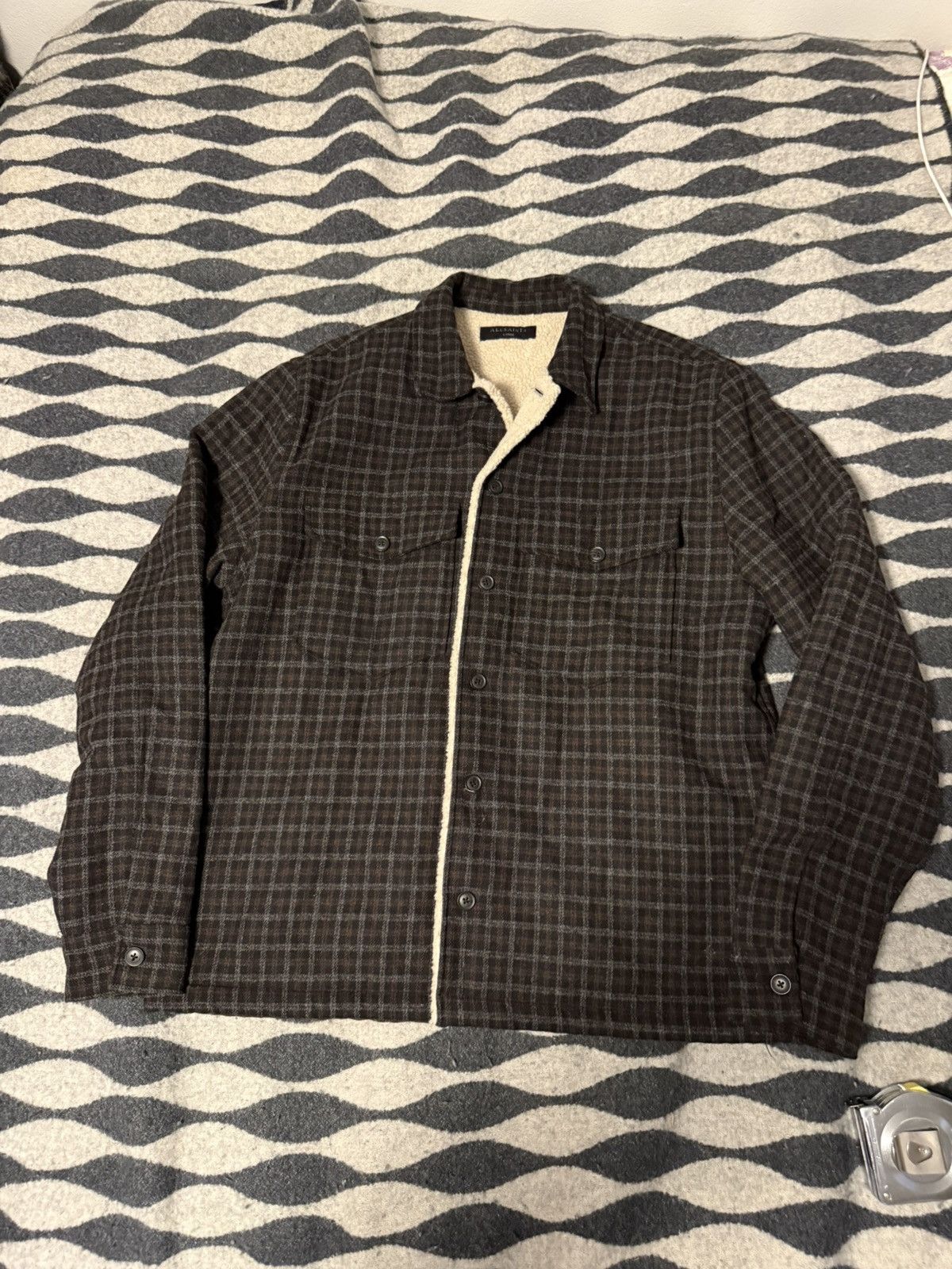 Allsaints Allsaints plaid jacket black brown shearling Size US L / EU 52-54 / 3 - 1 Thumbnail