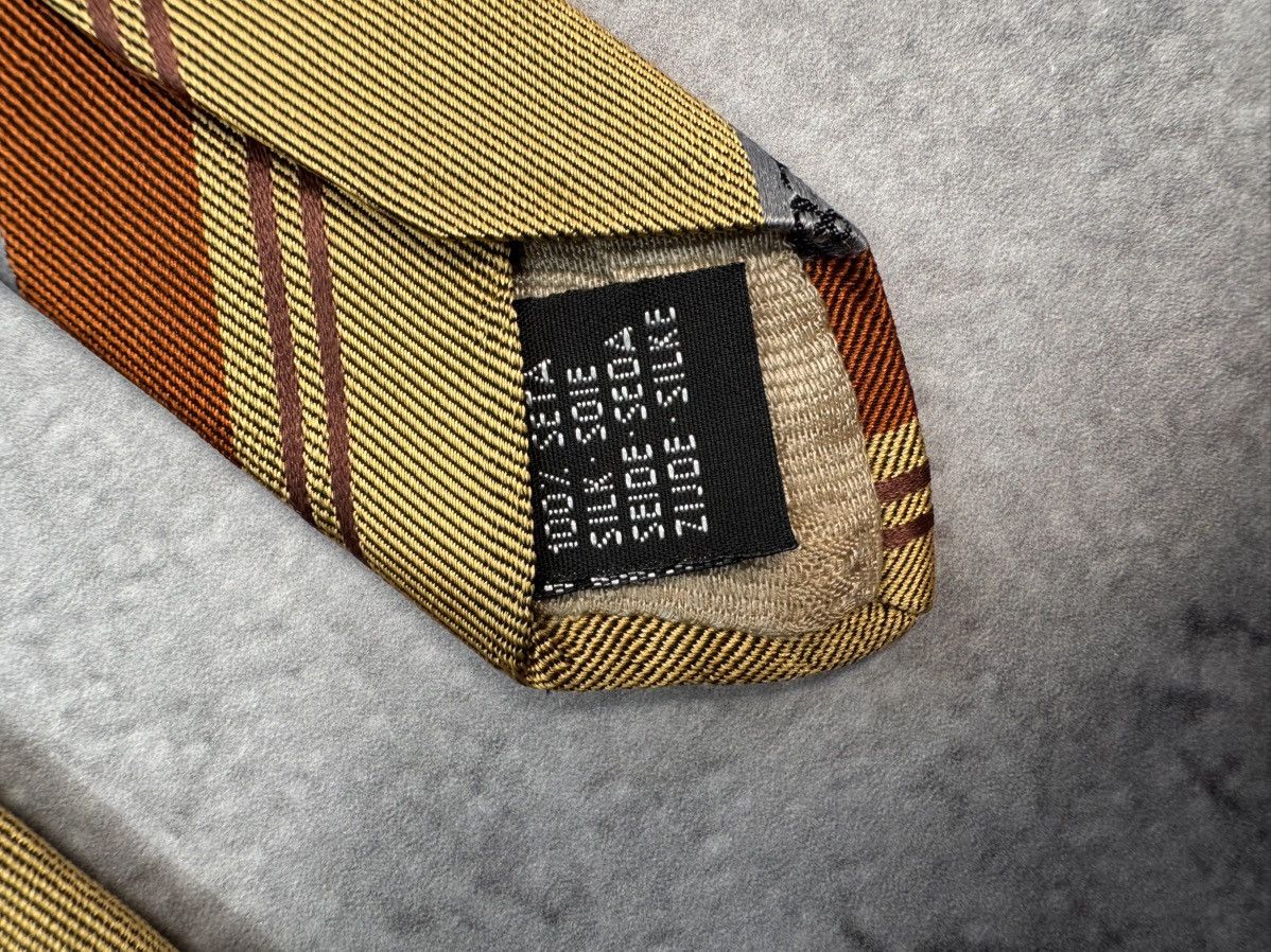 Dolce & Gabbana Dolce & Gabbana Tie Gold / Brown Logo Stripe Size ONE SIZE - 2 Thumbnail