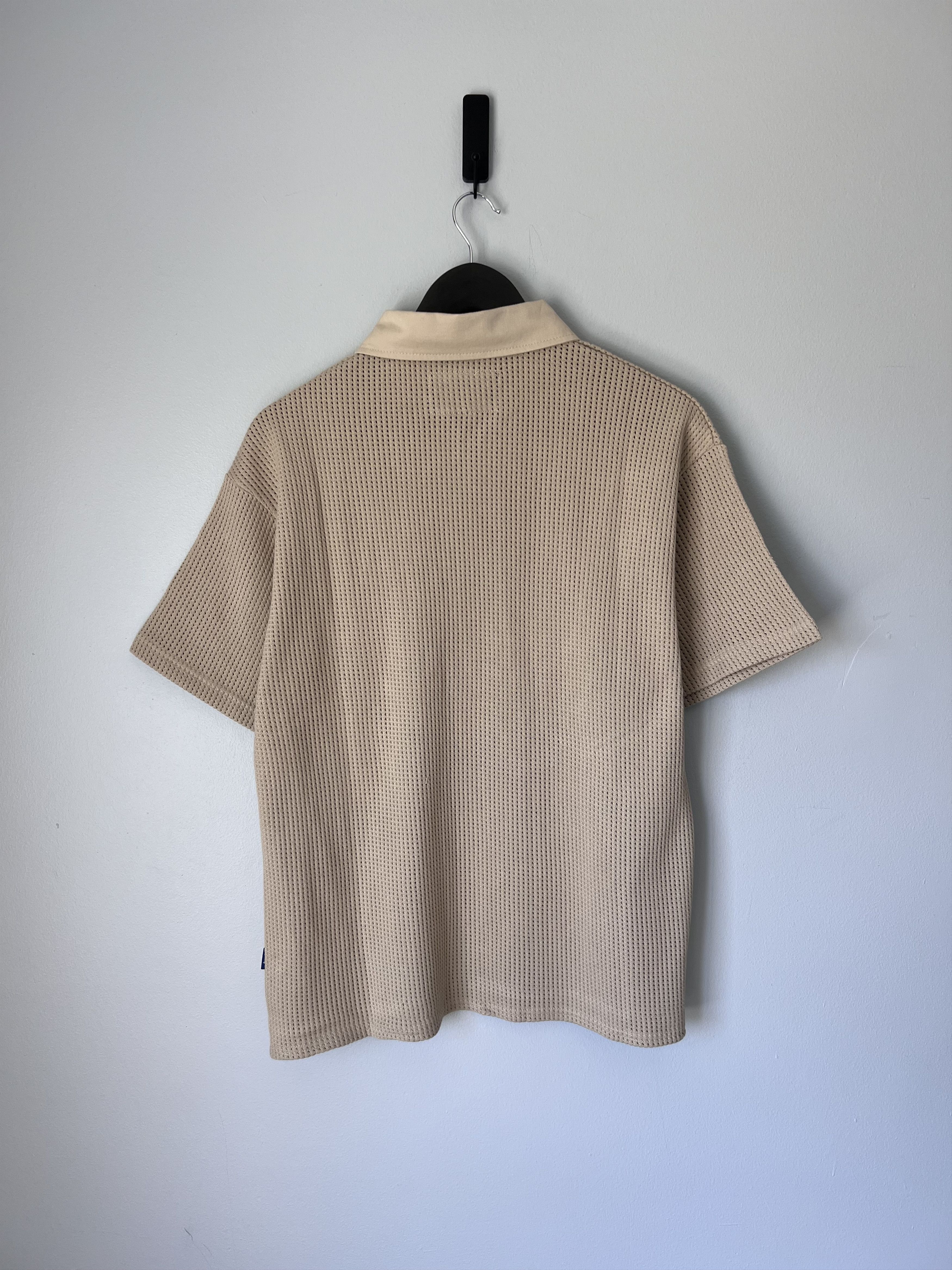 Awake NY Awake NY Open Knit Embroidered Polo in Cream Size US L / EU 52-54 / 3 - 4 Thumbnail