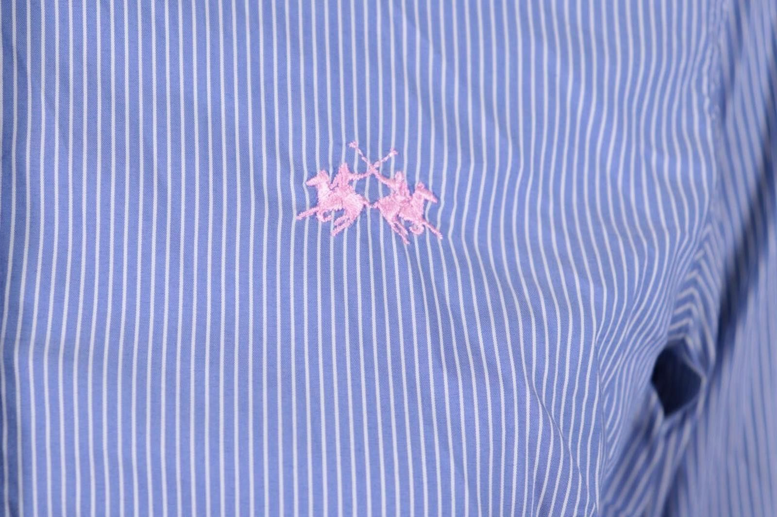 La Martina La Martina Blue Pinstripe Long Sleeve Blouse Shirt Size M Size M / US 6-8 / IT 42-44 - 4 Thumbnail