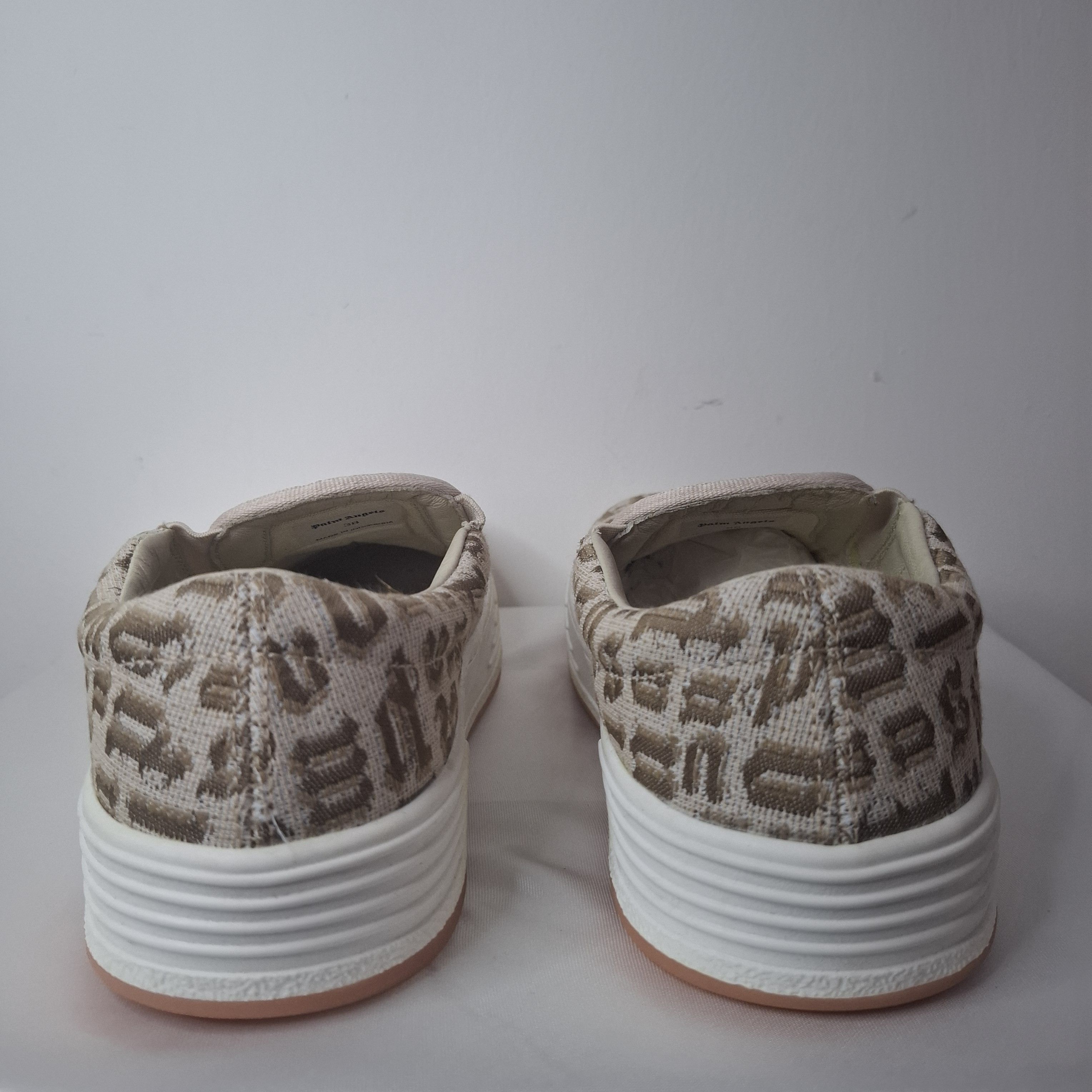 Palm Angels Palm Angels Beige & Brown Monogram Snow Slip Sneakers Size US 7.5 / IT 37.5 - 7 Thumbnail