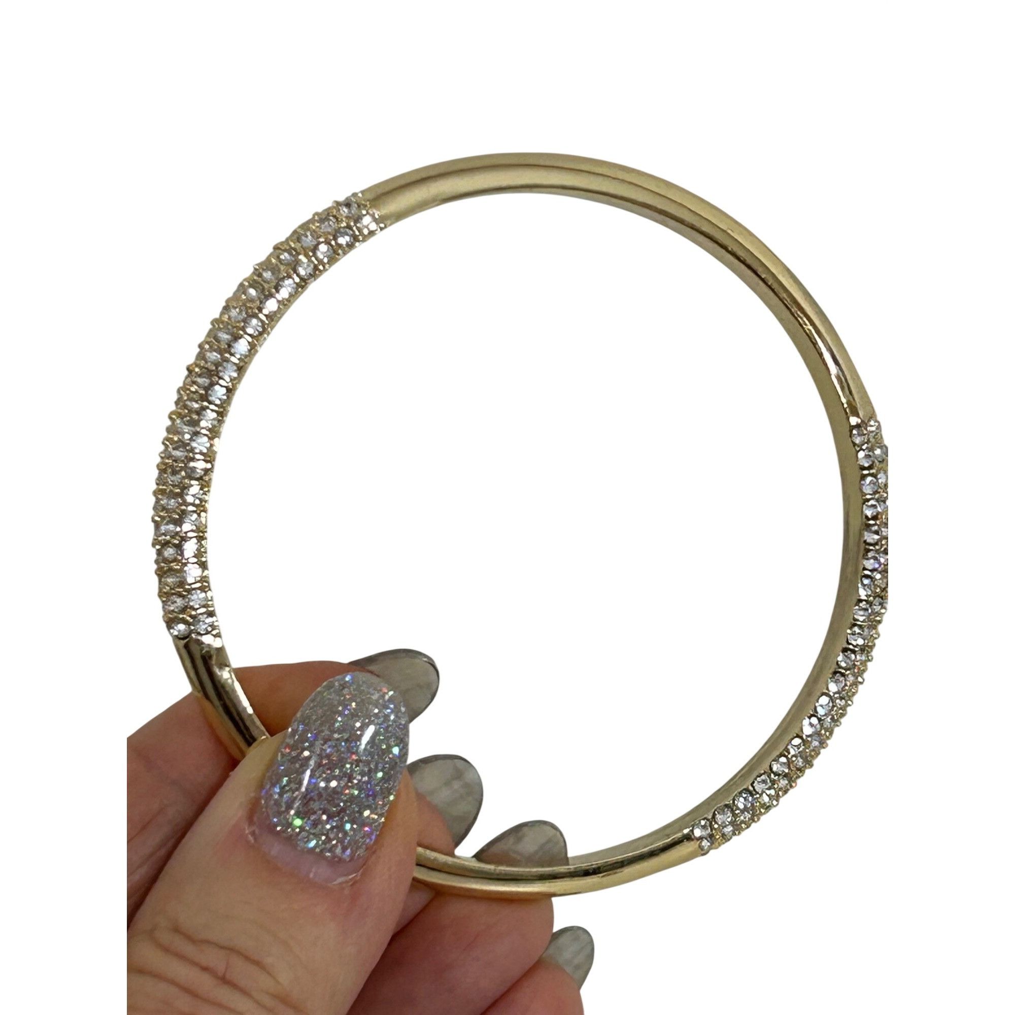 Other Women’s Fashion Bracelet Shiny Yellow Gold Tone Pave Faux Di Size ONE SIZE - 12 Thumbnail