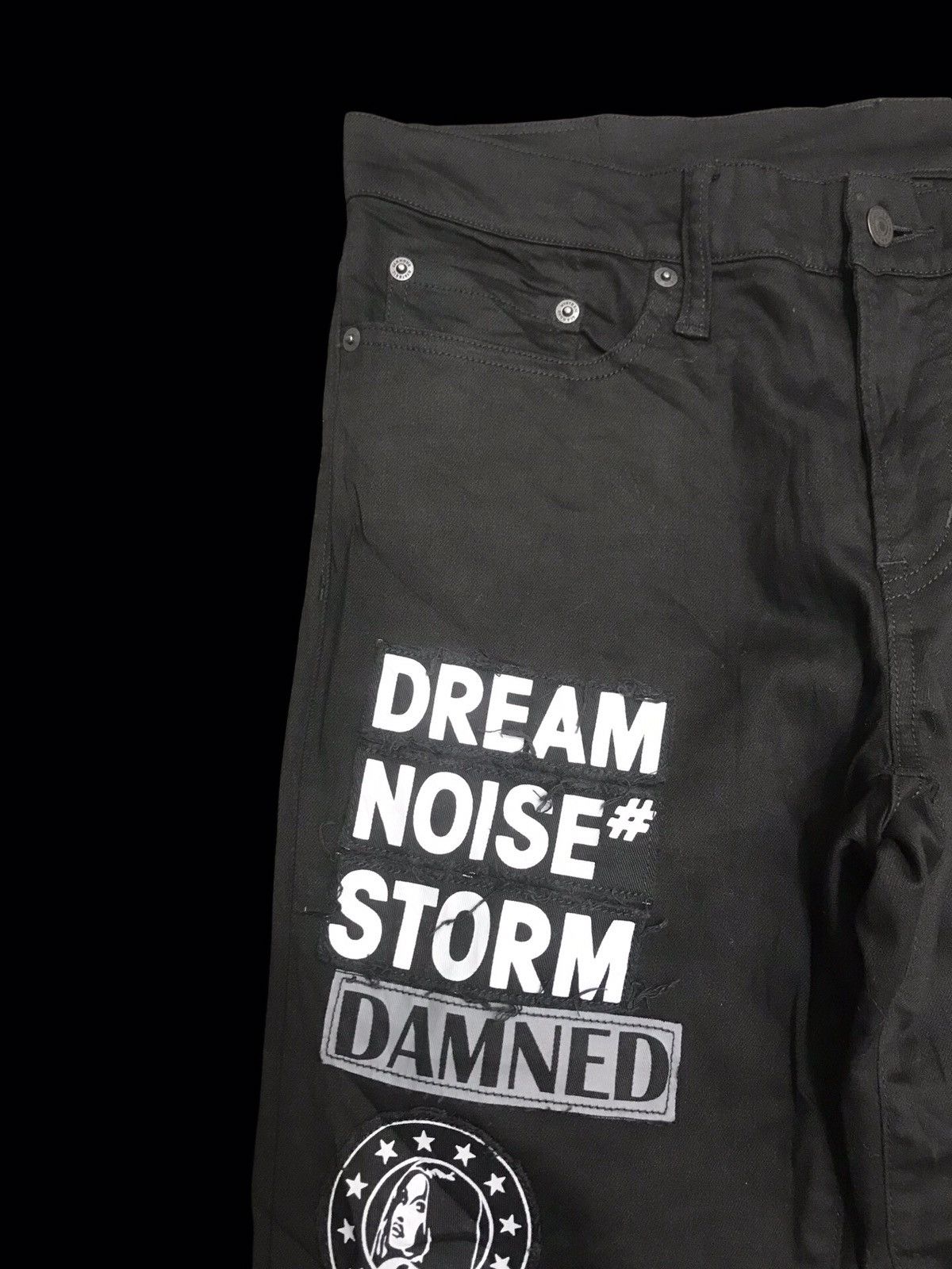 Hysteric Glamour 💥ARCHIVAL DESIGN💥HYSTERIC GLAMOUR SKINNY PATCHES PANT F371 Size US 33 - 4 Thumbnail