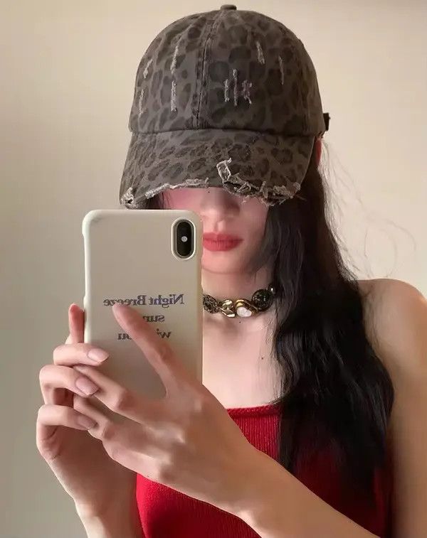 Japanese Brand Retro stole punk leopard distressed raw cap hat Size ONE SIZE - 8 Thumbnail