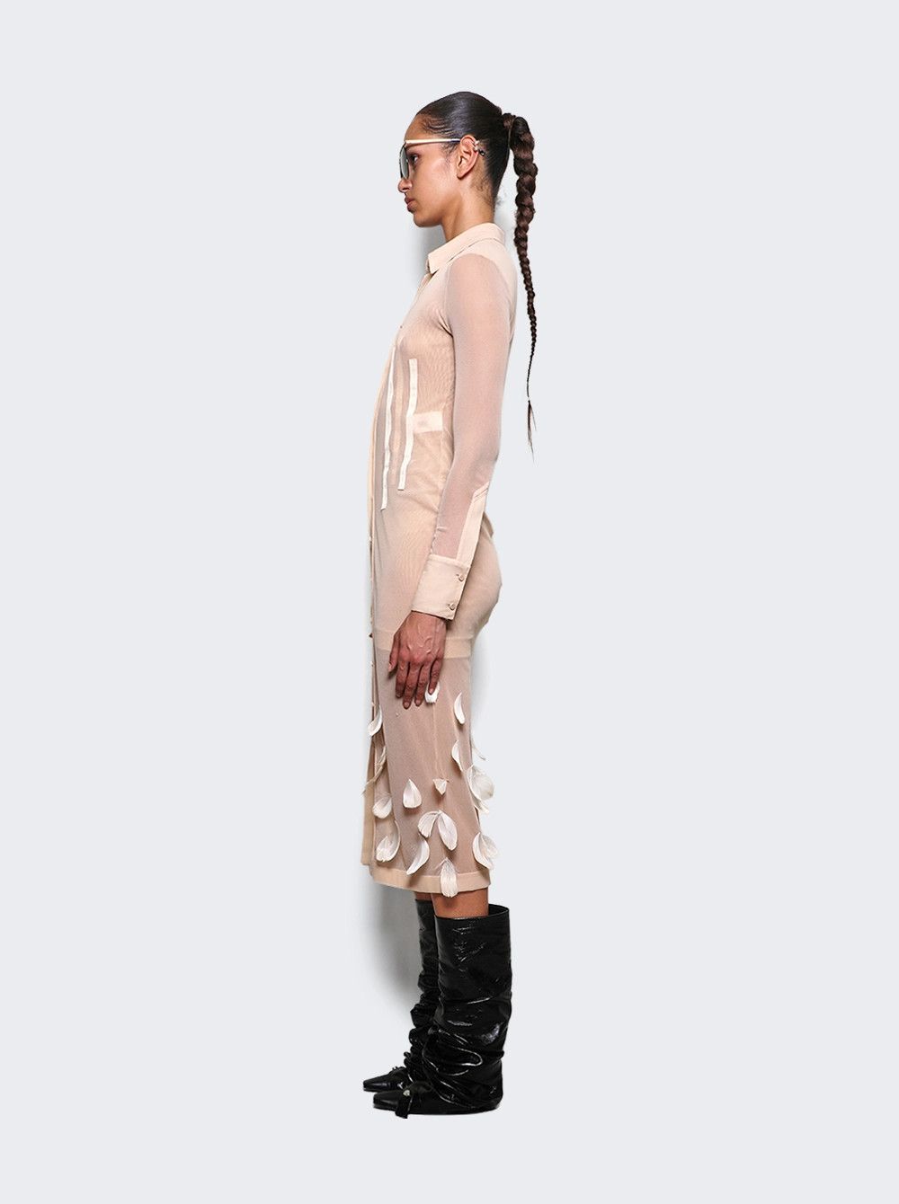 The Attico o1mle0526 Layered Cardigan Dress in Beige Size M / US 6-8 / IT 42-44 - 4 Thumbnail
