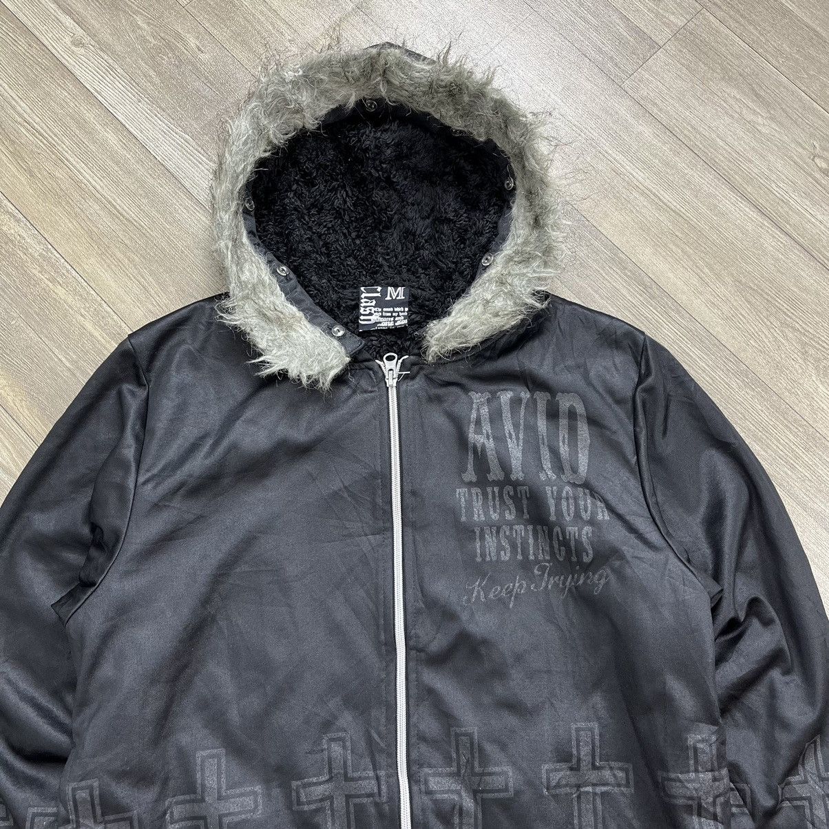 If Six Was Nine Y2K Clash Fur Cross Black on Black Skulls Goa Lgb Zip Hoodie Size US M / EU 48-50 / 2 - 2 Thumbnail