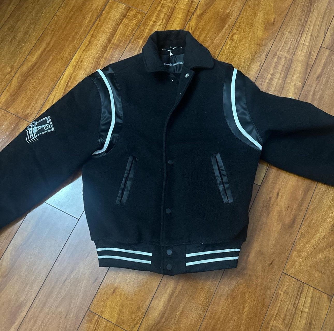Maniere De Vior Maniere De Voir Black Varsity Jacket Size US M / EU 48-50 / 2 - 1 Thumbnail