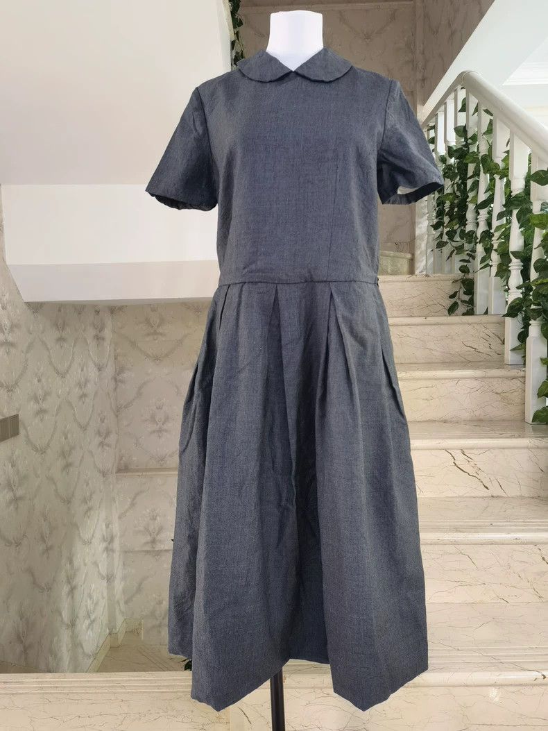 Comme des Garcons Comme Des Garcons All Wool Grey Cardigan Neck Dress Size S / US 4 / IT 40 - 2 Thumbnail