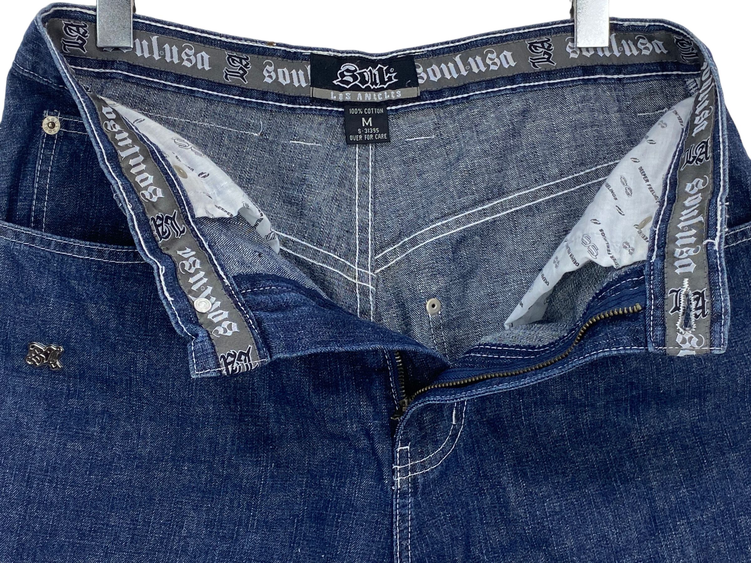 Japanese Brand La Soul Baggy Jeans Carpenter Hip Hop Jeans Size US 34 / EU 50 - 9 Thumbnail