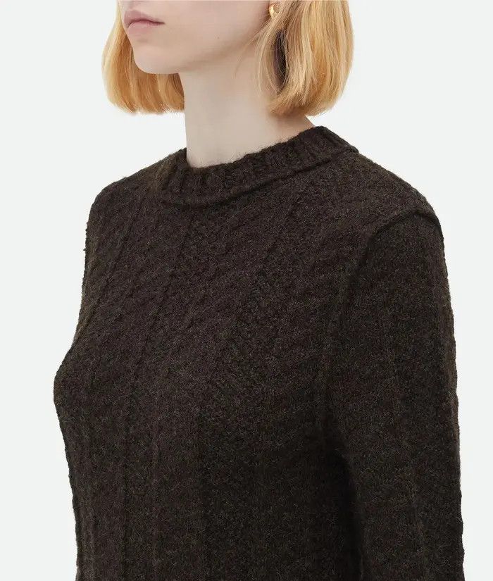 Bottega Veneta o1w1db10825 Shetland Chevron Ribs Sweater in Dark Chestnut Size S / US 4 / IT 40 - 5 Thumbnail