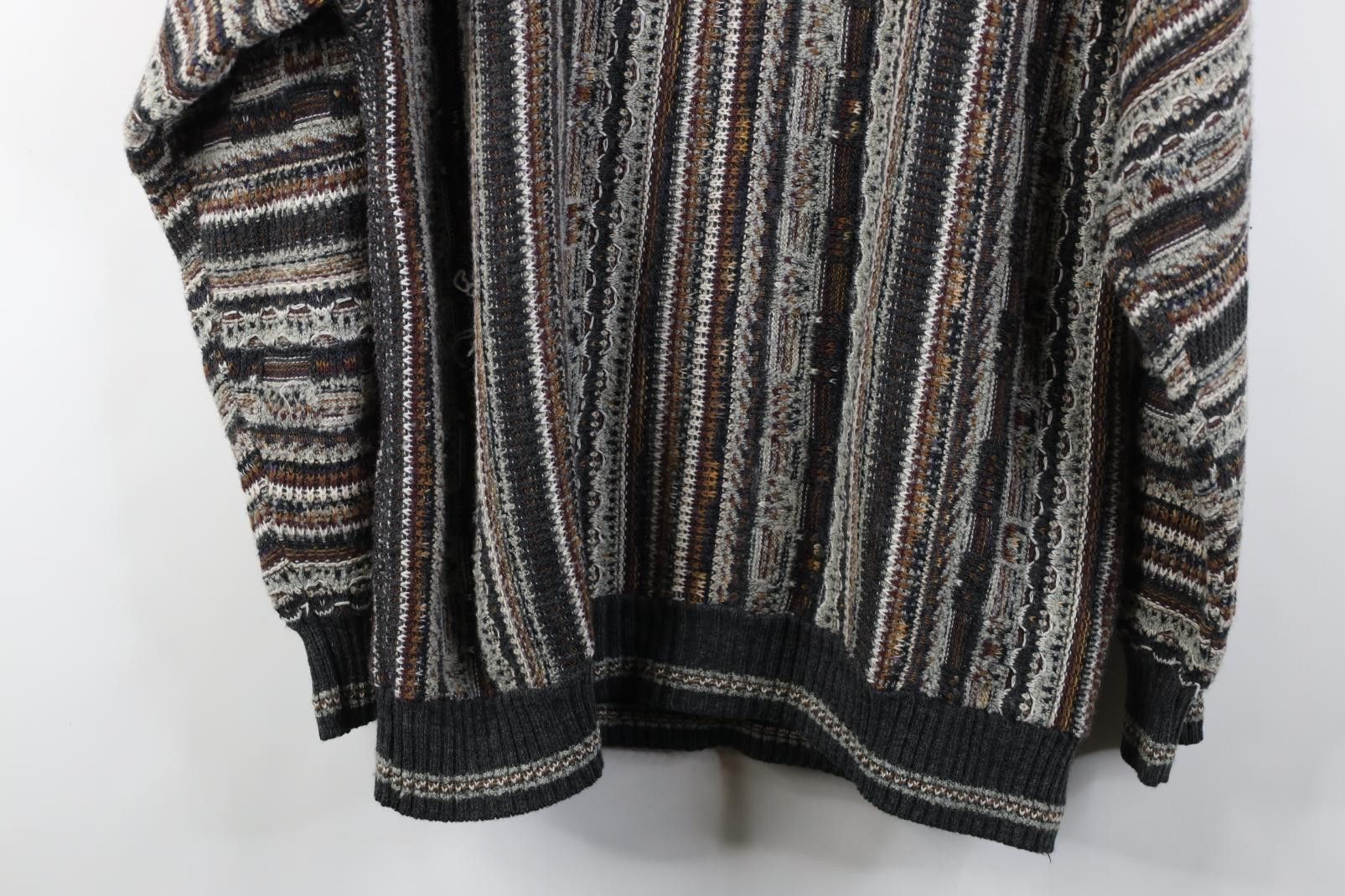 Vintage Vintage 90s Coogi Style Striped Ed Bassmaster Knit Sweater Size US XL / EU 56 / 4 - 9 Thumbnail