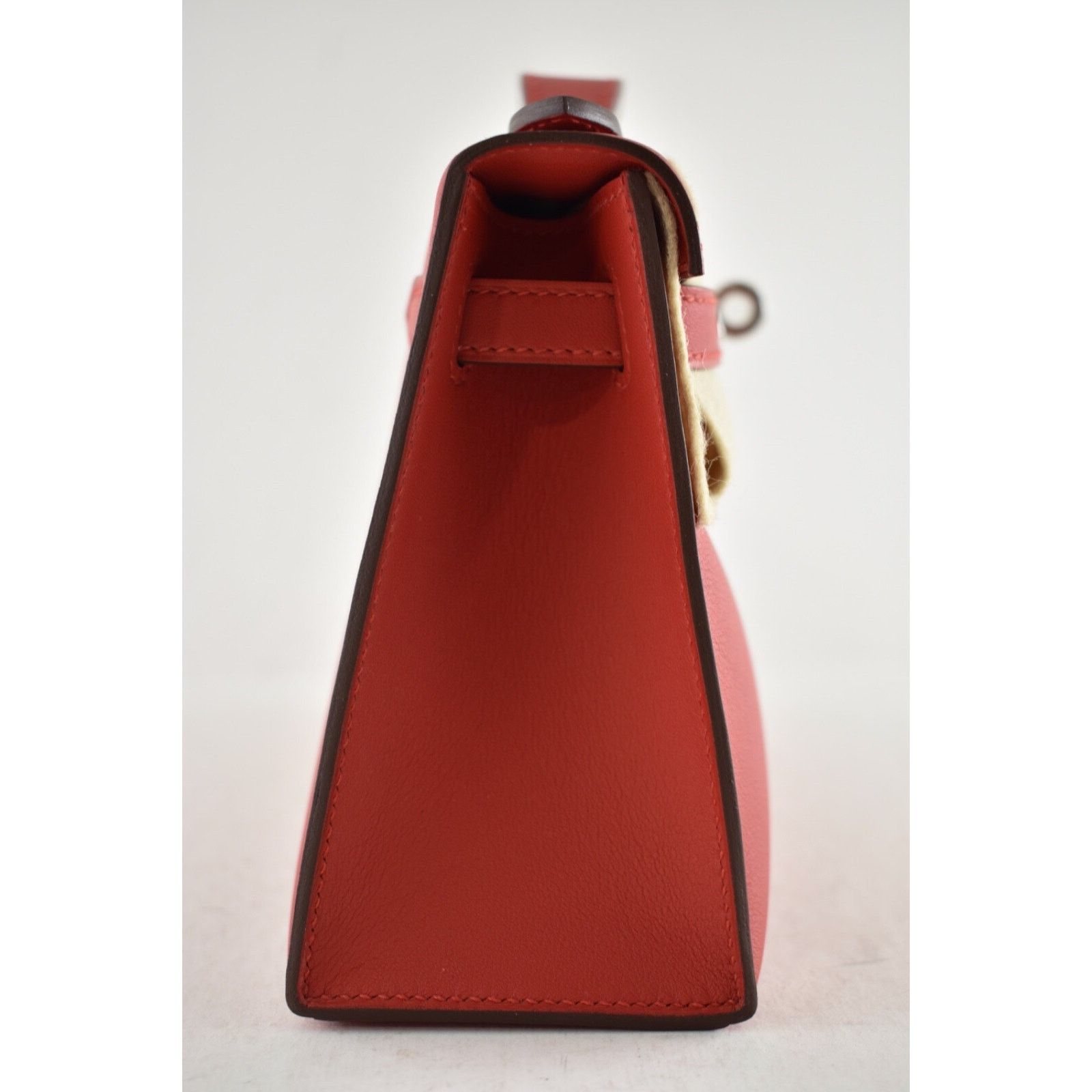 Hermes Hermes Mini Kelly Rouge Red Palladium Hardware Clutch Bag Size ONE SIZE - 13 Thumbnail