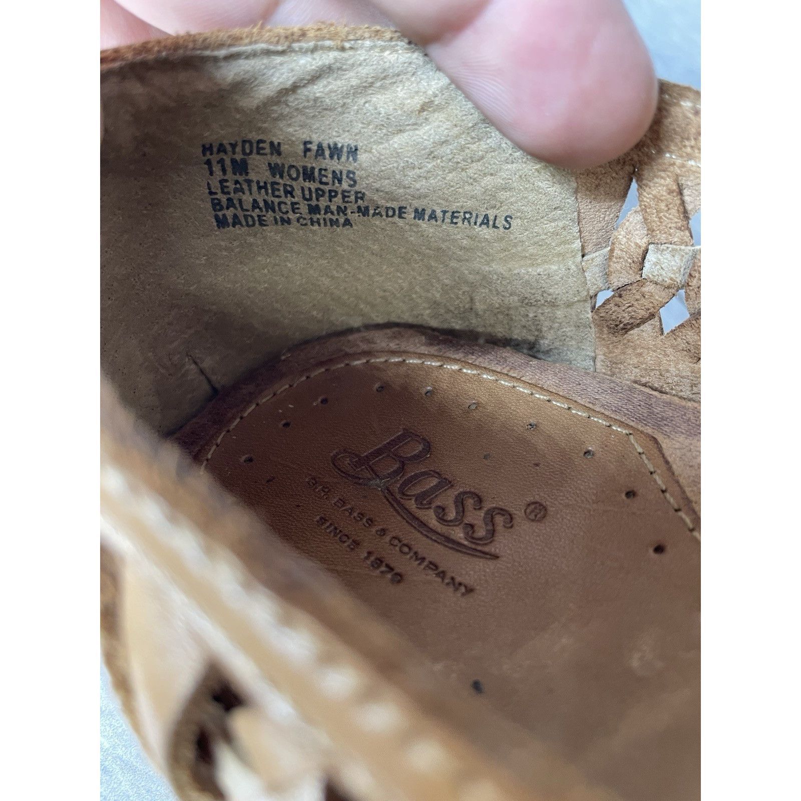 G.H. Bass & Co. Bass Hayden Fawn Tan Brown Leather Woven Strap Heel Flats Wo Size US 11 / IT 41 - 7 Thumbnail