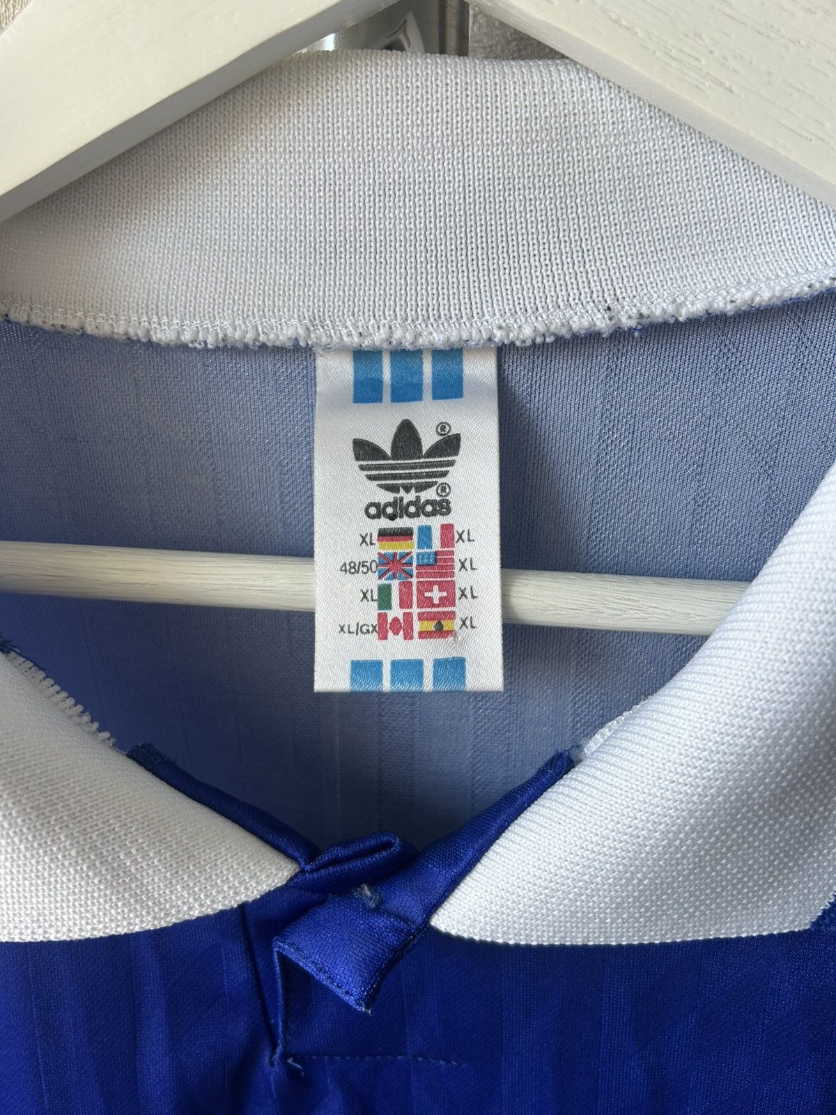 Adidas Vintage 90s Adidas Diamond Print Long Sleeve Soccer Jersey Size US XL / EU 56 / 4 - 5 Thumbnail