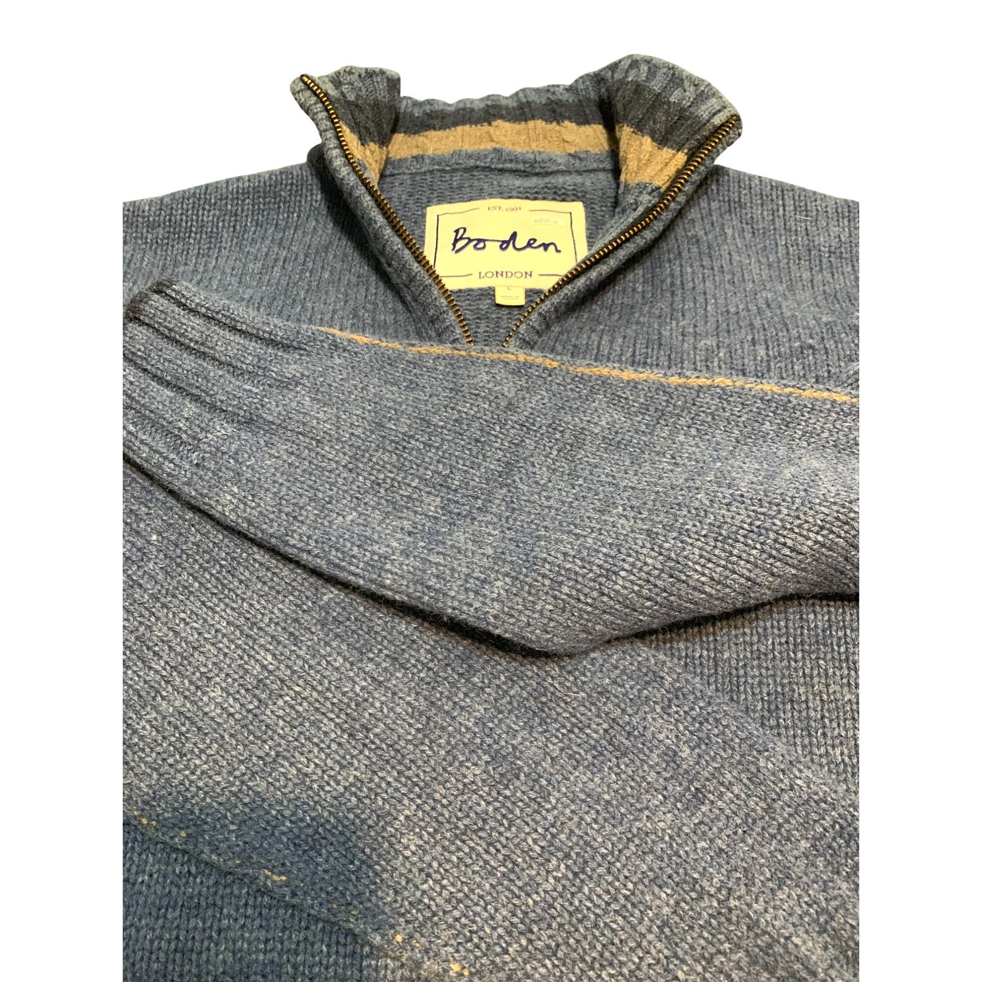 Boden Vintage Boden London Mens Pull-Over Lambs Wool Sweater L Blu Size US L / EU 52-54 / 3 - 5 Thumbnail