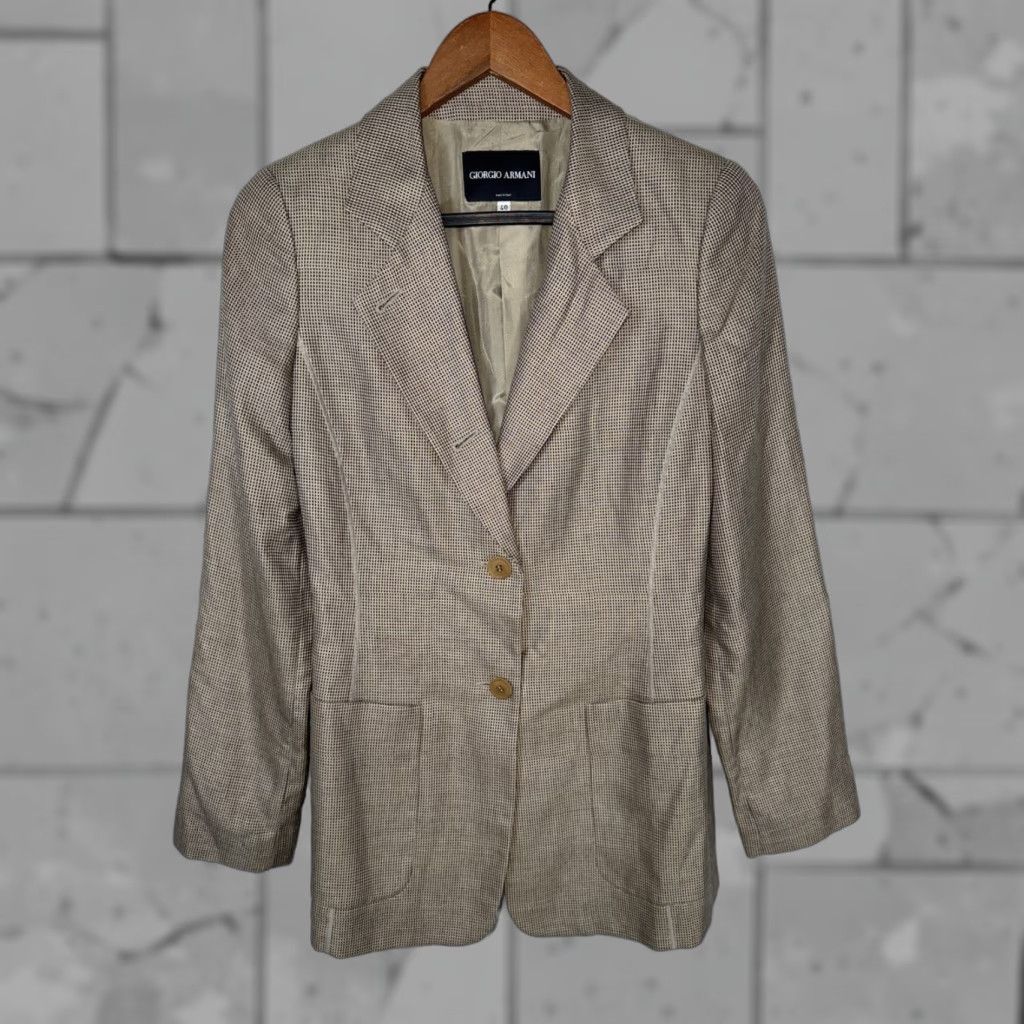 Giorgio Armani Blazer Womens 40 Gray Cashmere/Silk Blend Long Sleeve Womens Blazer 40 Gray Armani
