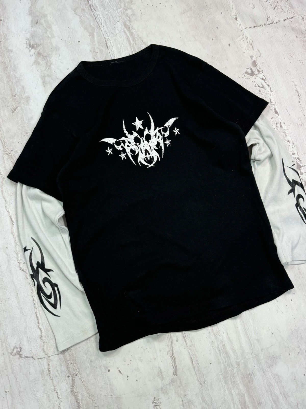 Tribal Streetwear × Vintage Vintage Tribal Longsleeve 90s Rave Metal Drain Satanic Demon Size US L / EU 52-54 / 3 - 4 Thumbnail