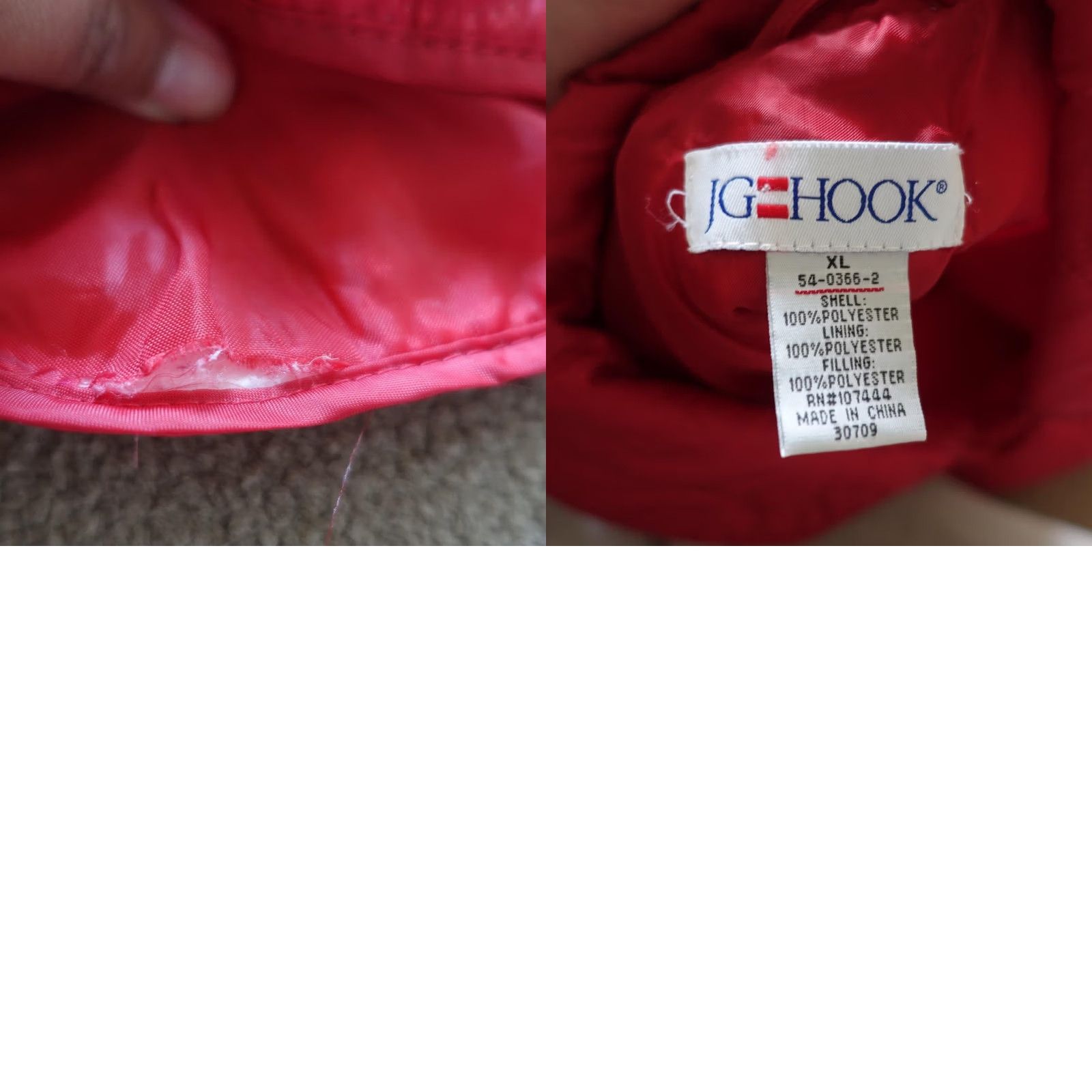 Vintage VINTAGE JG Hook Jacket Womens XL Red Quilted Floral Snap Front Collared Lined Size XL / US 12-14 / IT 48-50 - 9 Thumbnail