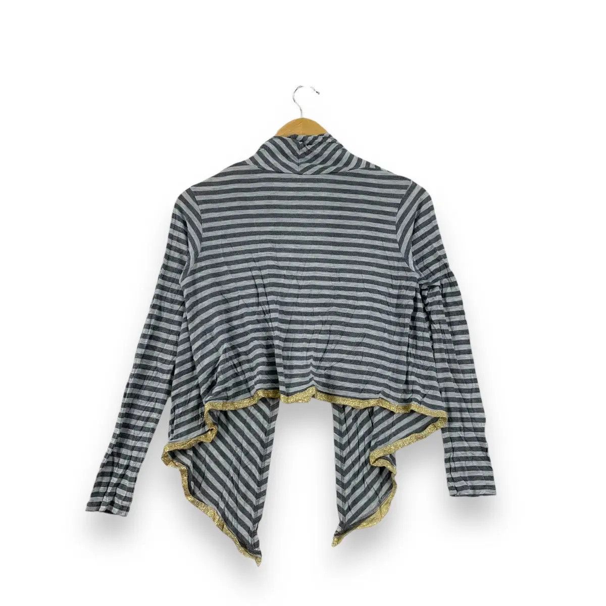 Vintage ANIMA JAPAN Viscose Rayon Striped Cardigan Cape Tee Shirt Size S / US 4 / IT 40 - 2 Thumbnail
