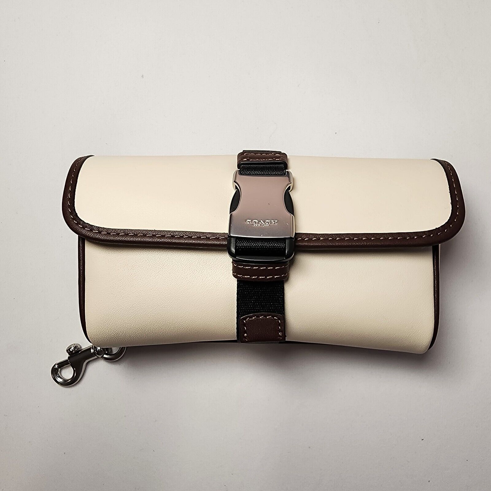 Coach NWT Coach CU238 Leather Racer Pouch In Chalk Maple Size ONE SIZE - 1 Thumbnail