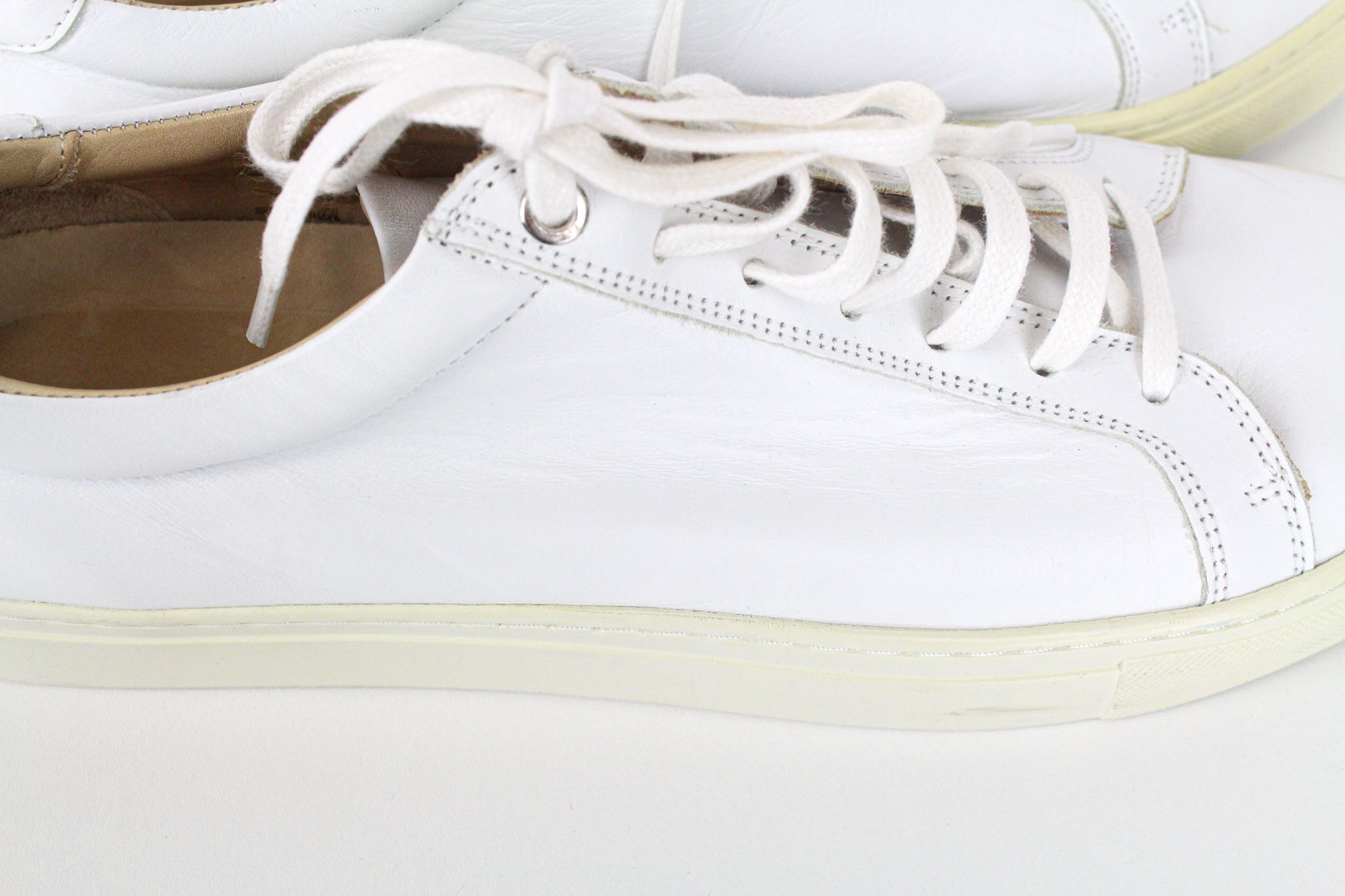 Suitsupply EU44 White Leather Laced Low-Top 72587 Size US 11 / EU 44 - 10 Thumbnail