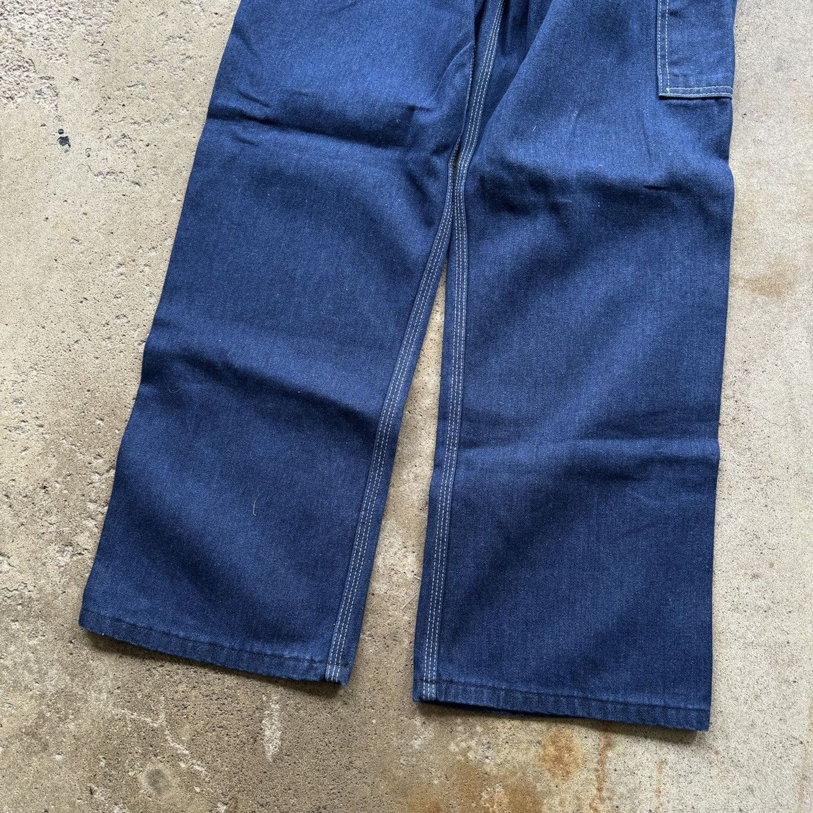 Vintage 80s Roebucks Sears Denim Carpenter Dungaree Work Pants Size US 28 / EU 44 - 11 Thumbnail