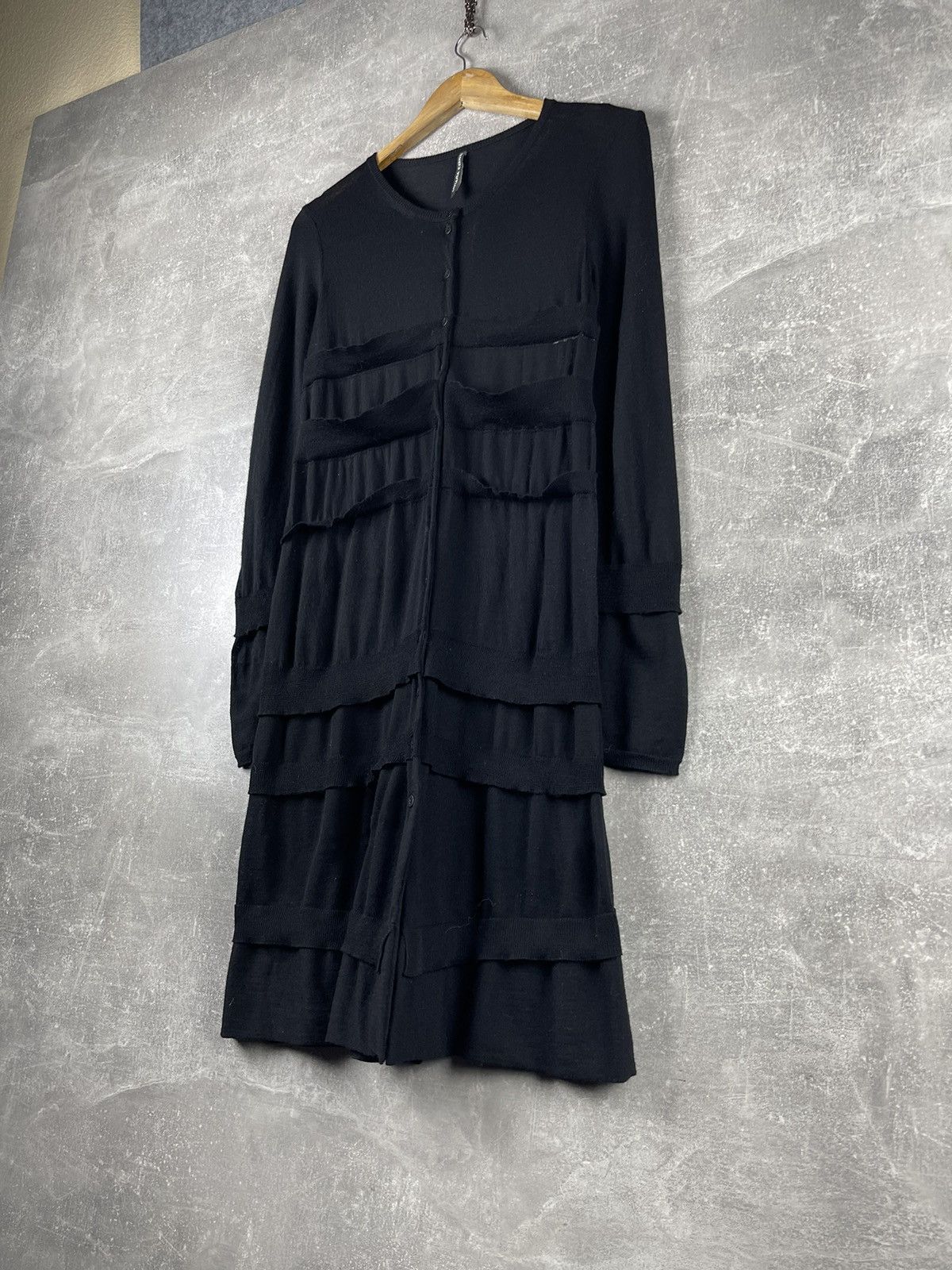 Other Liviana Conti Merino Wool Knit Dress Black Front Long Sleeve Size M / US 6-8 / IT 42-44 - 2 Thumbnail