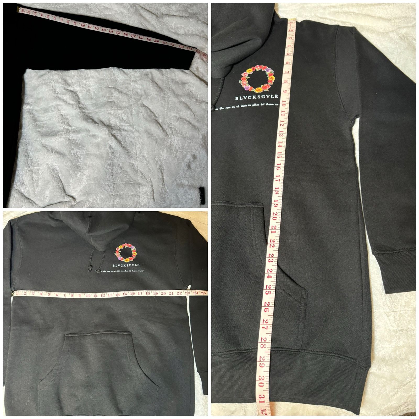 Unknown London Black Scale Flower Wreath Black Pullover Hoodie Men’s Size L Size US L / EU 52-54 / 3 - 8 Thumbnail