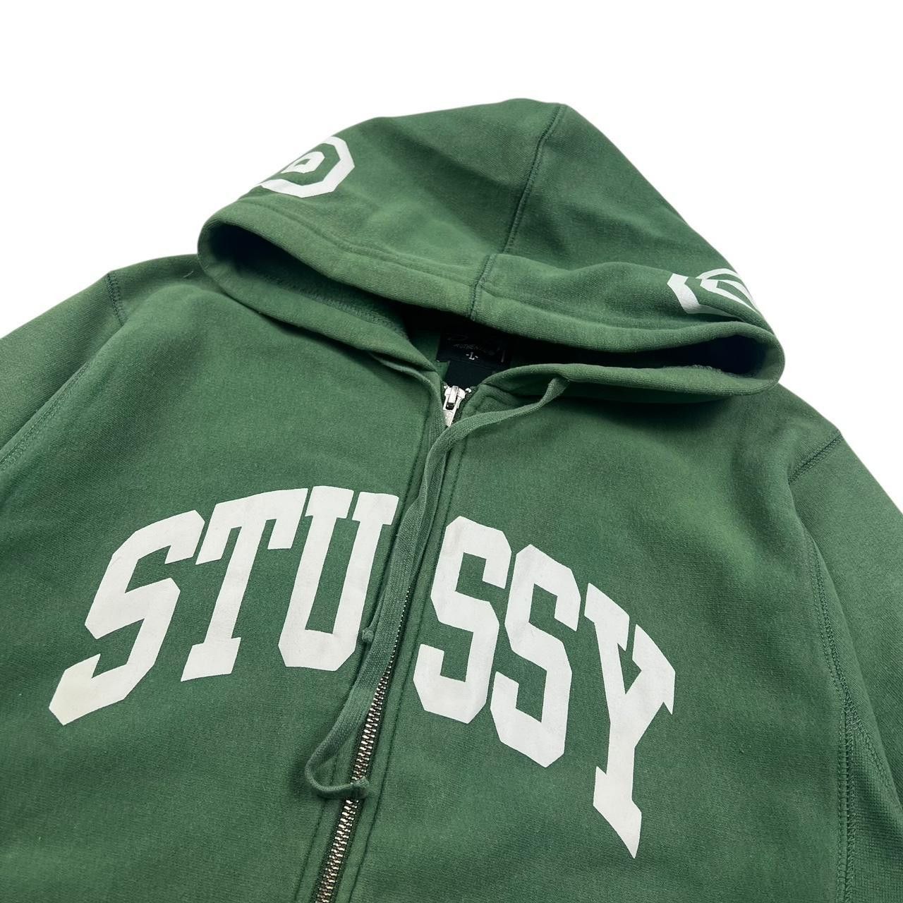 Stussy Vintage Stussy Spellout Zip Up Hoodie Green - Large Size US L / EU 52-54 / 3 - 2 Thumbnail