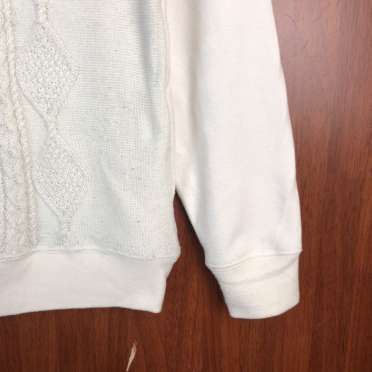 Homespun Knitwear × Japanese Brand Back Number White cable Knitwear sweatshirt #7521 Size S / US 4 / IT 40 - 8 Thumbnail