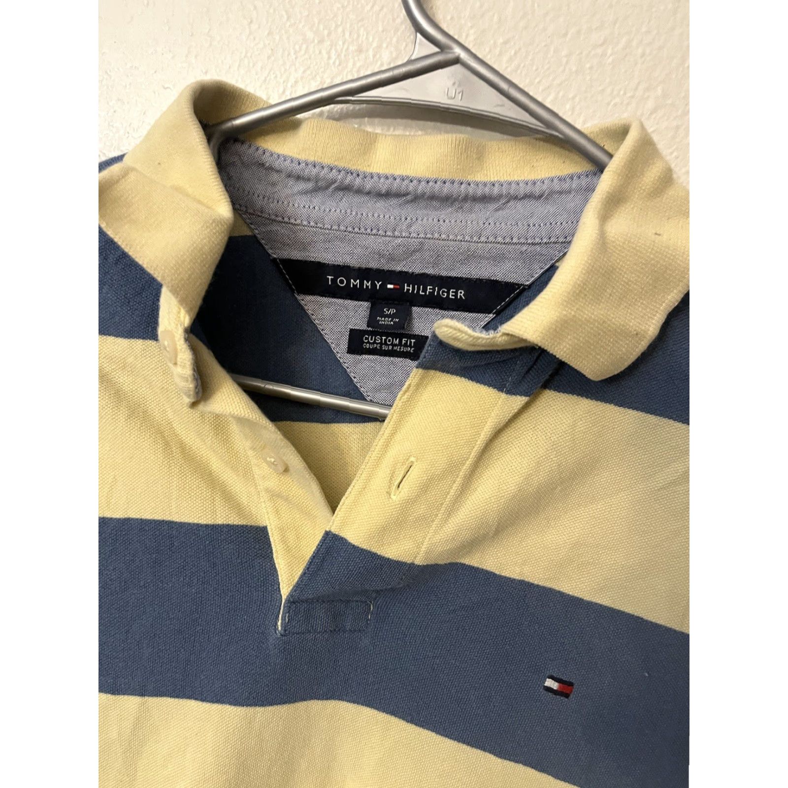 Tommy Hilfiger Tommy Hilfiger Polo Shirt Men's Small Blue Yellow Striped Knit Custom Fit Polo Shirt Casual Short Sleeve Cotton Logo Classic Mens Size US S / EU 44-46 / 1 - 2 Thumbnail