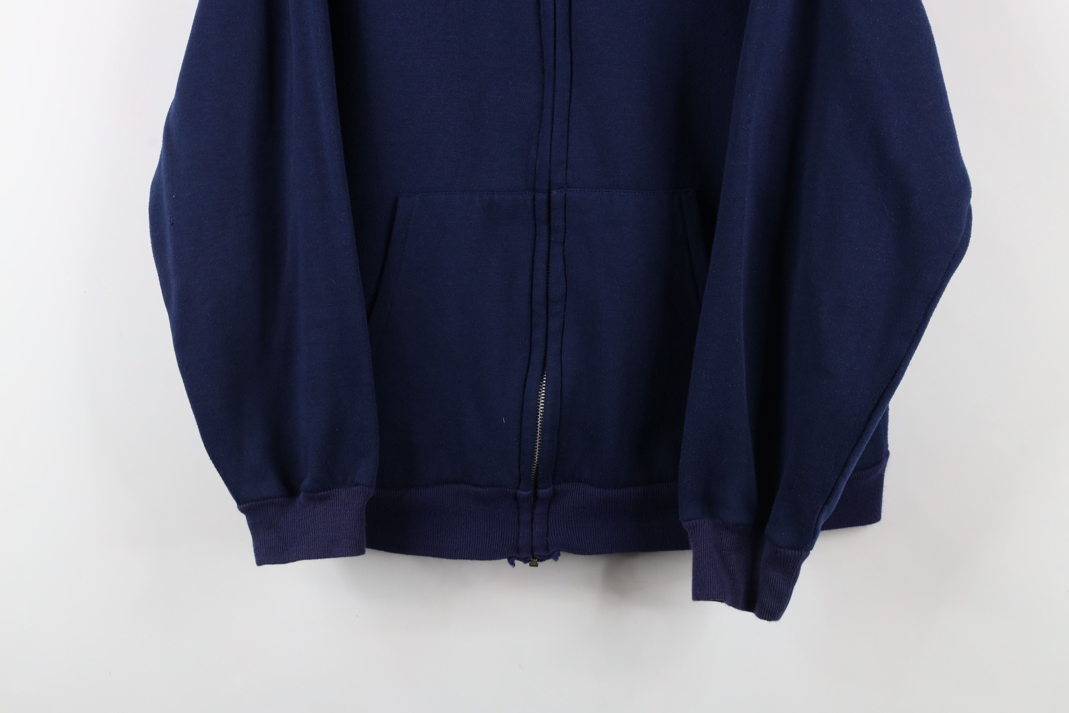 Vintage Vintage 80s 90s Streetwear Blank Full Zip Hoodie Sweatshirt Size US L / EU 52-54 / 3 - 3 Thumbnail