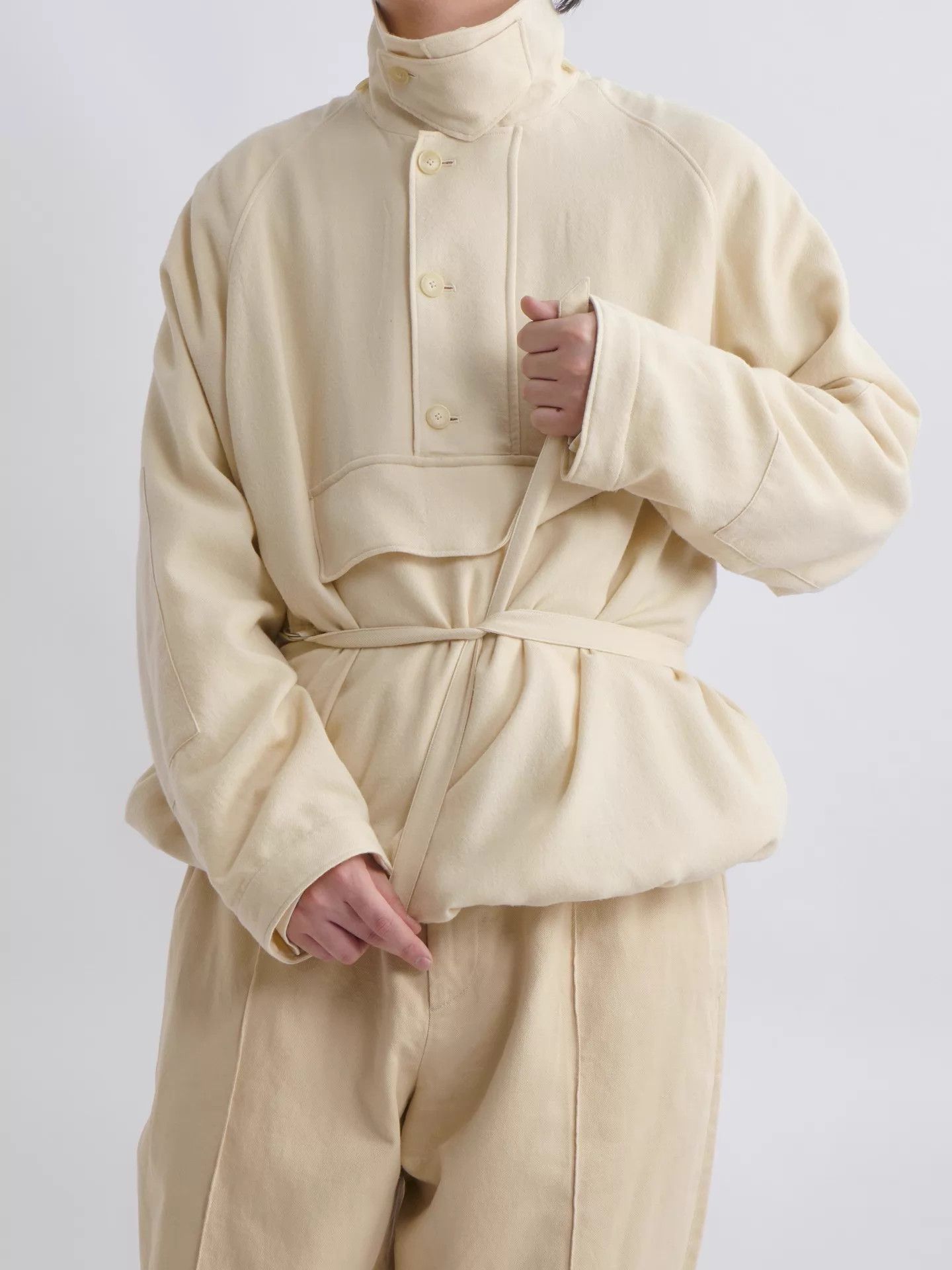 Auralee AURALEE 23AW Size 5 Outdoor Ivory Wool Hooded Jacket Size XXL / US 16-18 / IT 52-54 - 3 Thumbnail