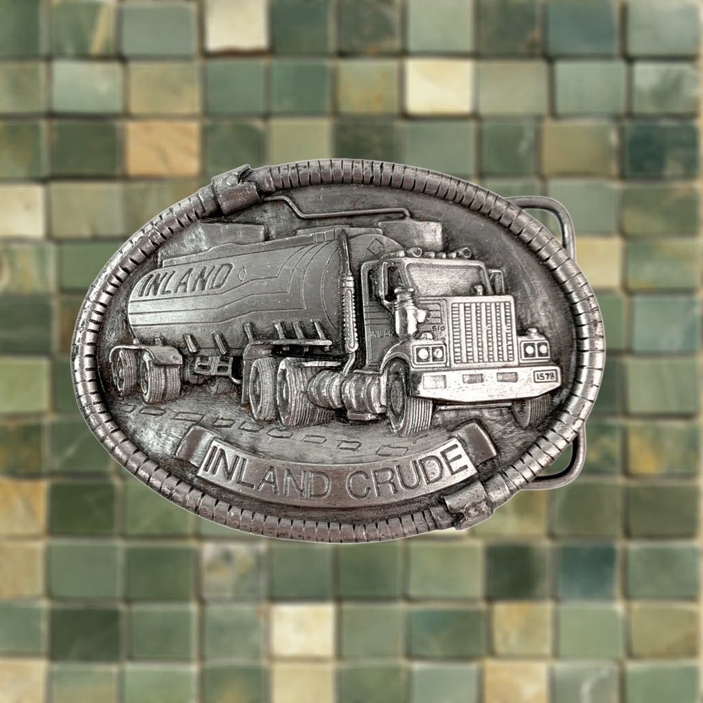 Vintage VINTAGE Inland Crude Tanker Truck Belt Buckle Antique Silver Limited Edition 363/1000 Men Belt Buckle Silver Vintage Trucking 90s Men Size ONE SIZE - 1 Thumbnail