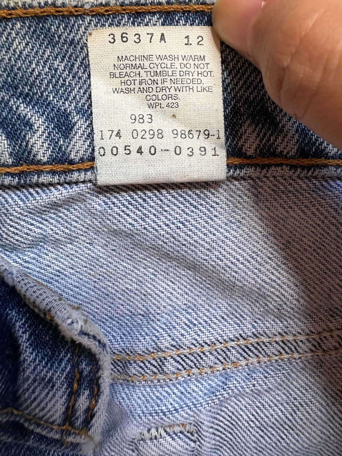 Levi's Vintage 90s Levis 540 Orange Tab Mud Wash Patched Baggy Jean Size US 35 - 12 Thumbnail