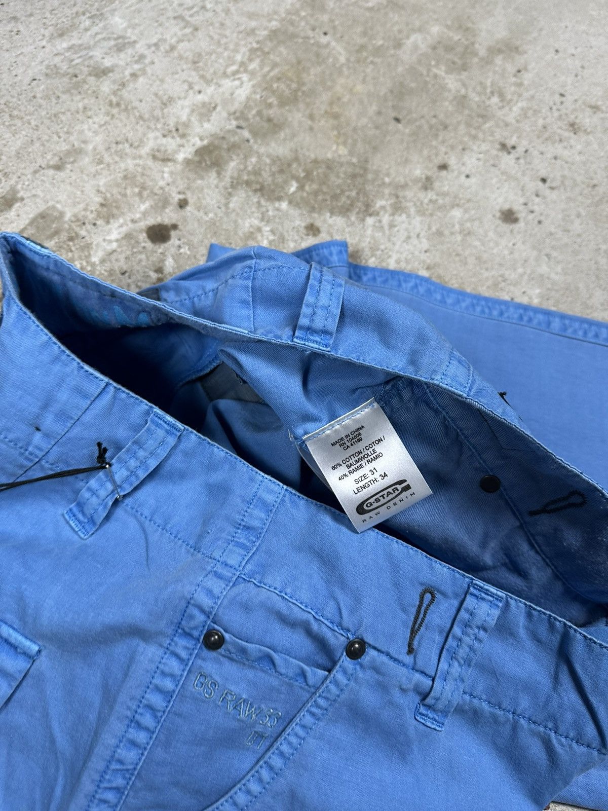 G-Star × Japanese Brand × Vintage Vintage Y2K G Star Raw Baggy Blue Custom Army Pant Zippers Size US 31 - 9 Thumbnail