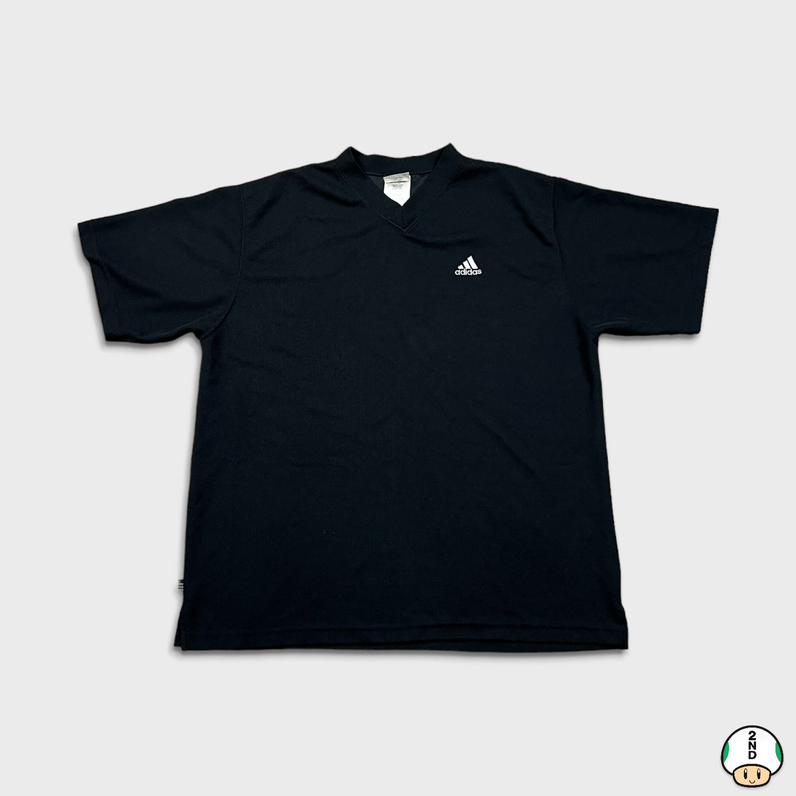 Adidas × Vintage 90s Adidas T Shirt Large 3 Stripe Athletic Short Sleeve Tee Size US L / EU 52-54 / 3 - 1 Thumbnail