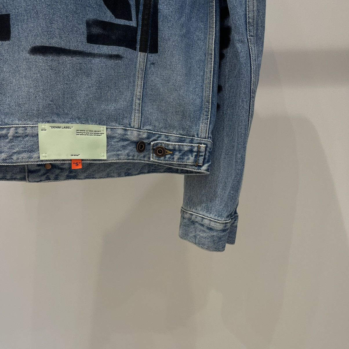 Off-White × Virgil Abloh Off-White Slim Fit Spray Paint Diag Denim Jacket Size US L / EU 52-54 / 3 - 7 Thumbnail